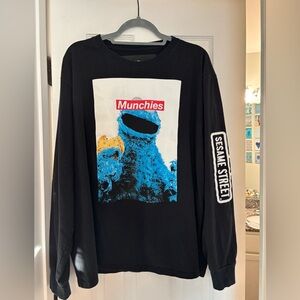 Cookie Monster “Munchies” Sesame Street Black Tee